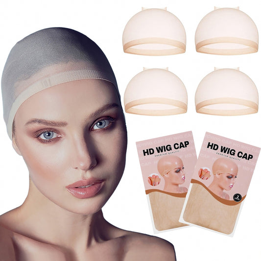 [2pcs Adult Hat Wig] 2pcs Soft Breathable Adult Hat Wig | Stretchy Nylon, Suitable for Halloween and Role-Playing Use, Unisex for Men and Women, High Definition Transparent Wig Cap