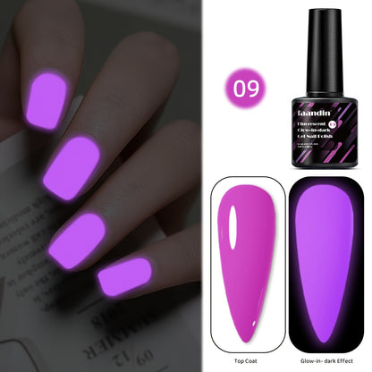 Faandin 7ml, trendy and colorful glow-in-the-dark gel nail polish, essential for parties, nightclubs, Halloween, durable, fade-resistant, easy-to-apply removable fluorescent nail glue, wholesale manicure supplies for salons