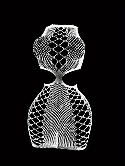 1pc Sexy Women's Glow at Night Fishnet Cover Up Without Bikini - High Elasticity Bodycon Dress with Hollow Out Cutouts, See-Through Beachwear for Music Festivals, Summer Vacations & Night Out, Festival Attire, Bodycon Fashion