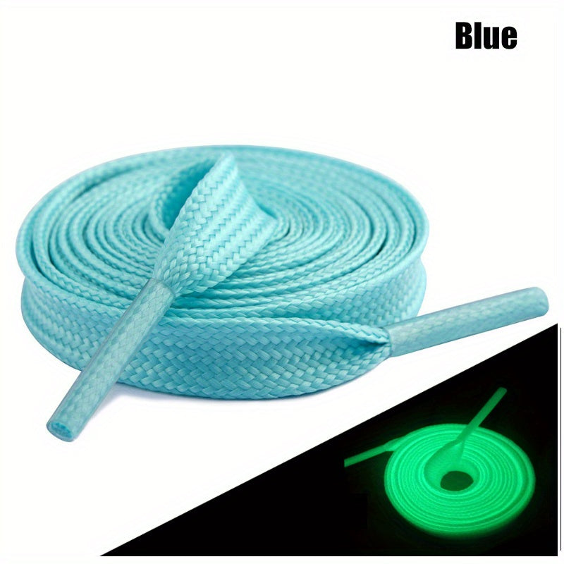 1pair Luminous Shoelaces Men's Women's Sneakers Shoelaces, Glow In The Dark, Fluorescent Shoelaces For Party Dance Dress Up