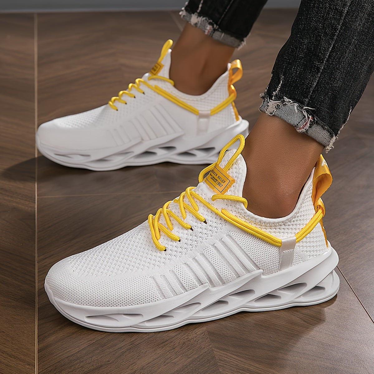 Men'S Breathable Blade Sneakers - Shock Absorbing, Lightweight Non-Slip Running Shoes for Jogging, Tennis, Gym, And Walking - Athletic Sneakers for Youth And Teens
