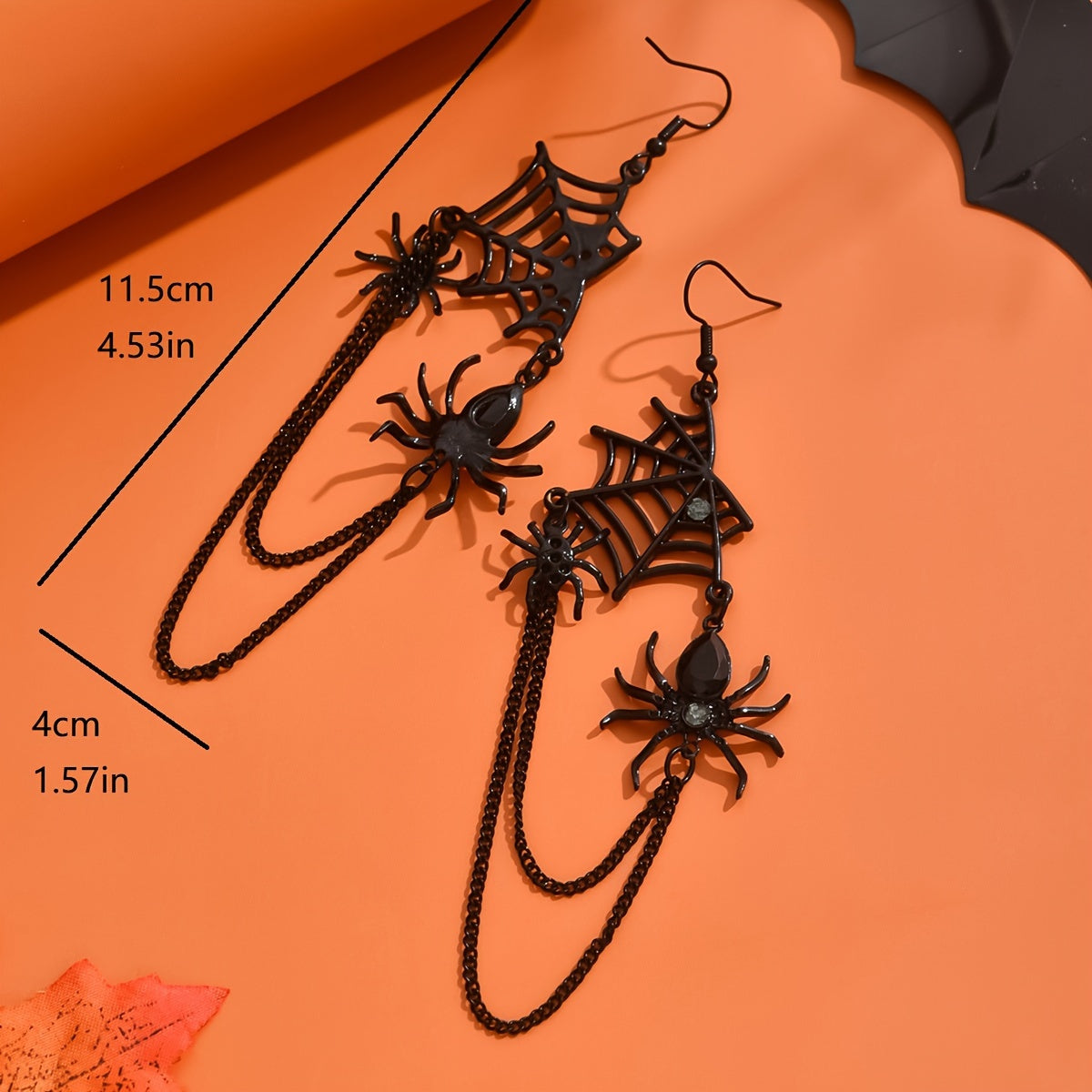 Vintage-Inspired Spider Web Dangle Earrings - Gothic Chic Drop Design with Rhinestones, Durable Zinc Alloy Construction, No Plating, Iron Ear Needle, Perfect for Halloween Festival Party Celebration, All Season Wear, and Ever