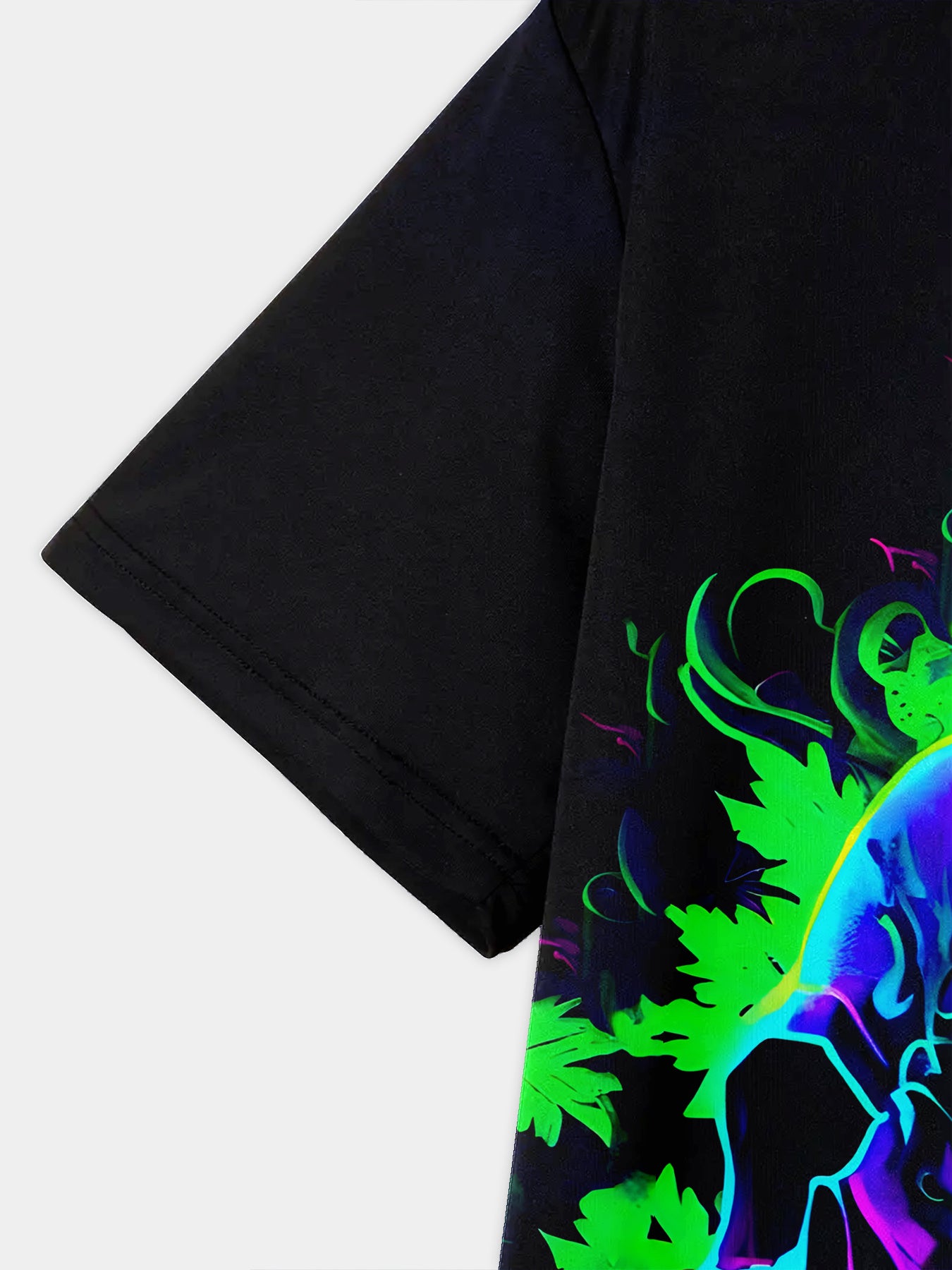 Men's Fluorescent Skull Print T-Shirt - Vibrant Summer Short Sleeve Tee, Casual & Comfortable Round Neck Graphic Tee for Casual Attire, Everyday Tshirt | Artistic Fashion Tee | Comfortable Fit, Tee Shirts