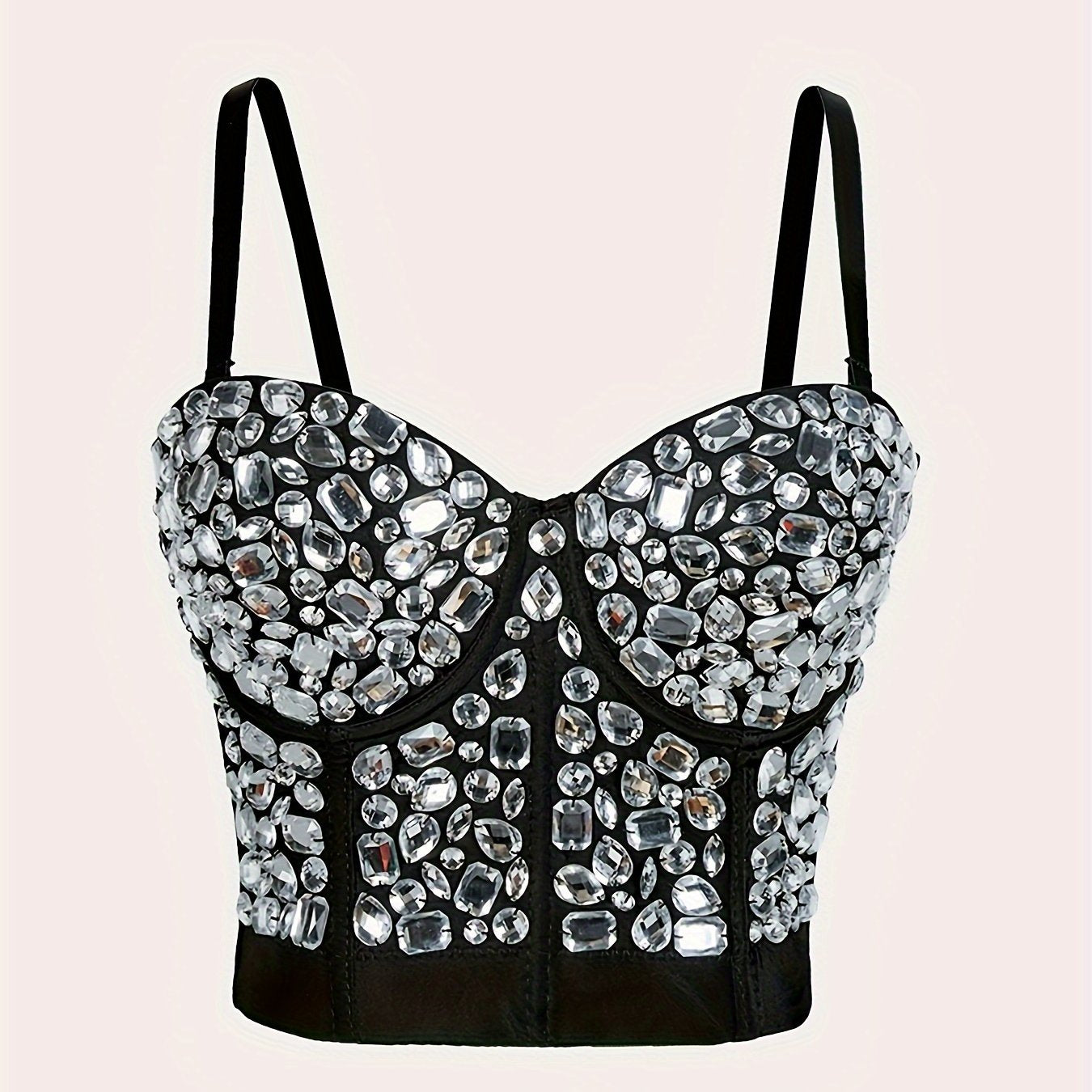 Elegant Rhinestone Fishbone Cami Top for Women