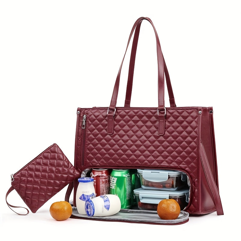 Large Capacity 2-in-1 Convertible Tote & Crossbody Bag with Detachable Shoulder Strap