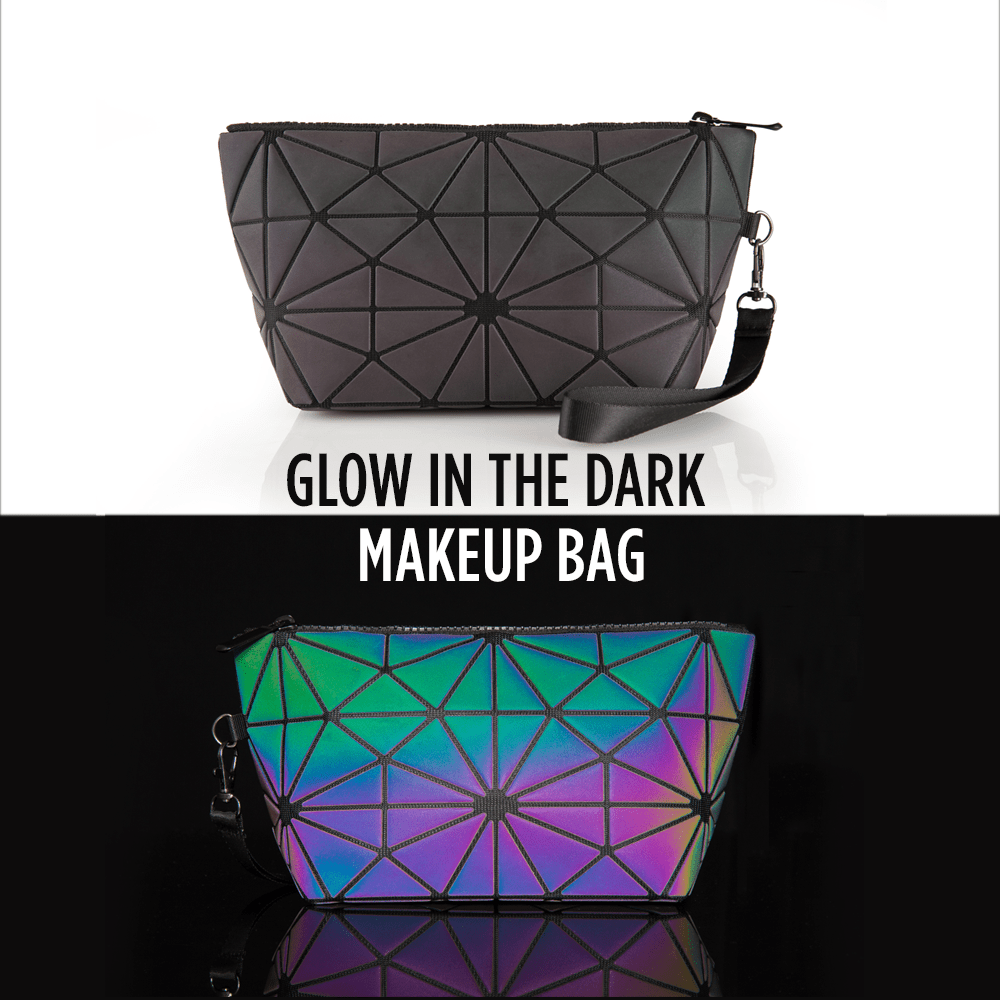 3pc Glow Radium Holographic Reflective Makeup Bag Se