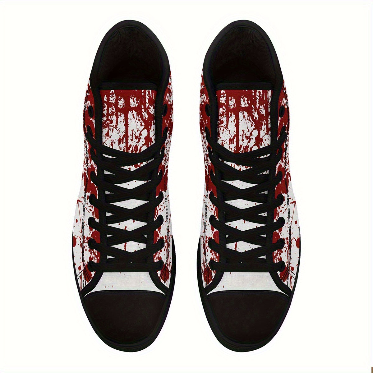 [Festive Gift Idea] Men's & Women's Blood Splatter Print High-Top Sneakers - Breathable Fabric & Rubber Sole Lace-Up Shoes for Casual, Sports, Running - All-Season Comfort, Festive Gift Idea, Casual Comfort Footwear, Sporthy