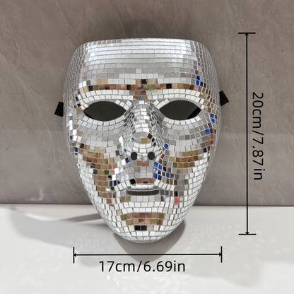 Disco Mask - Glow-in-the-Dark Party Mask for Pride Month, Independence Day, Halloween, and Black Friday Celebrations - Unisex Family Decoration Accessory