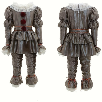 Scary Clown Halloween Costume Cosplay Party Outfit Full Set Adults
