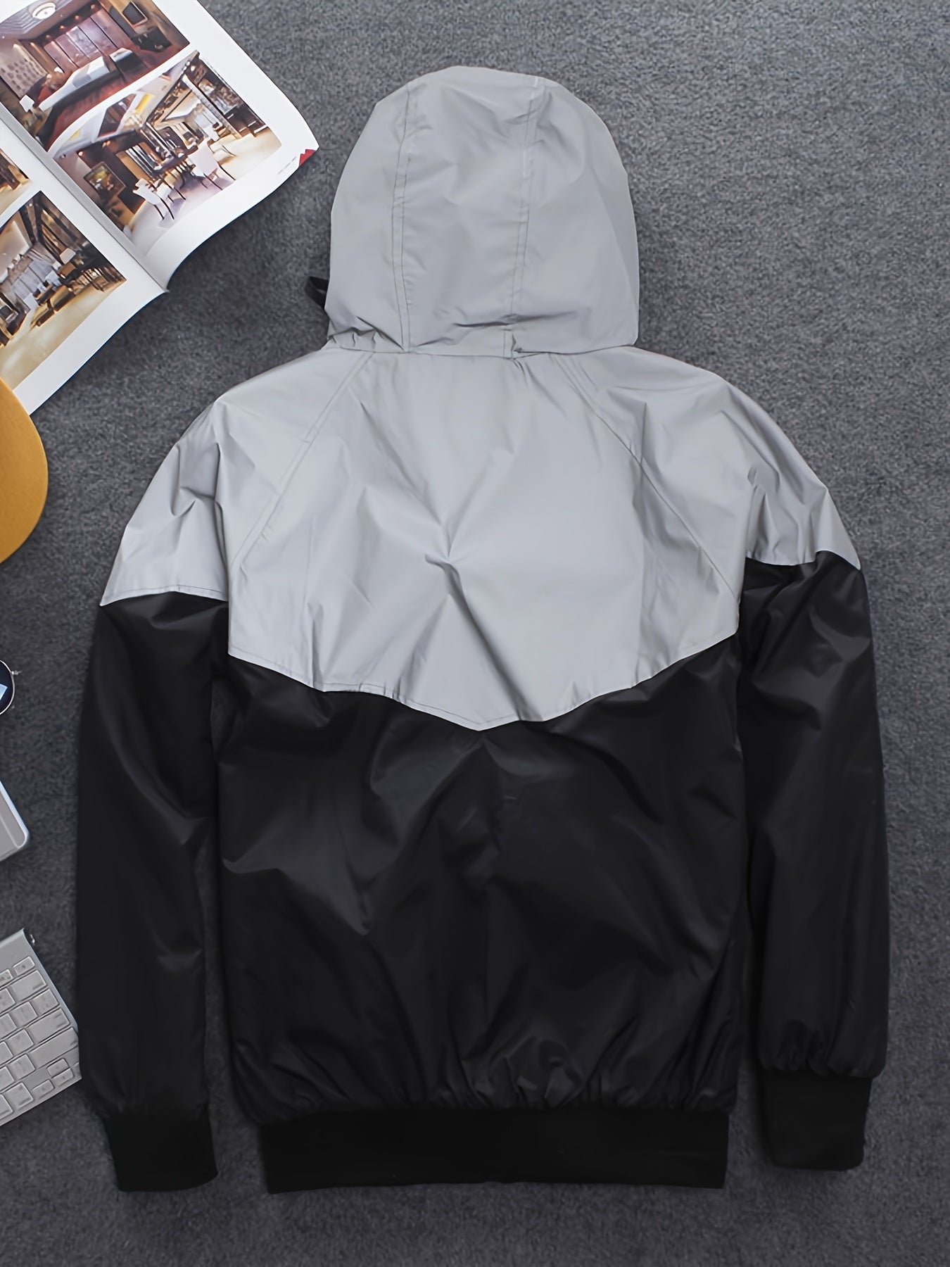 Durable Build, Men's Reflective Color Block Hooded Jacket