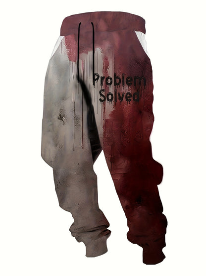 Men's Halloween plus size bloody I love printed sports pants casual pants