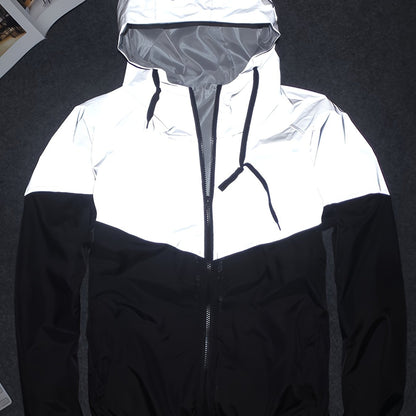 Durable Build, Men's Reflective Color Block Hooded Jacket