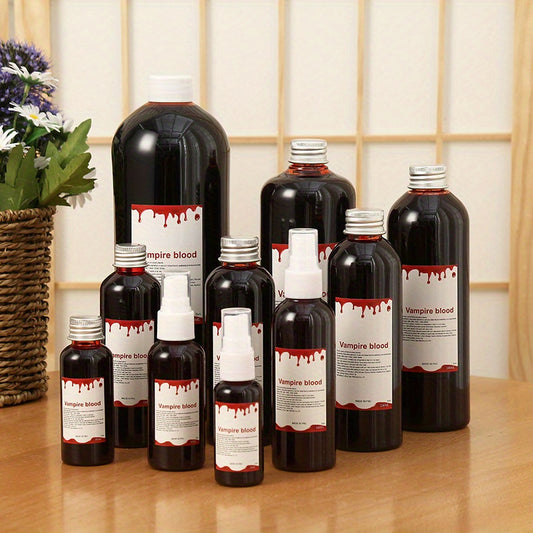 [Halloween Fake Blood Spray] Realistic Look Halloween Fake Blood Spray - Non-Toxic, Waterbased Formula for Vampire Party Decorations, Costume Accessory, Gothic Decor, Special Effects, Cosplay Enthusiasts, Easy Cleanup for Tee