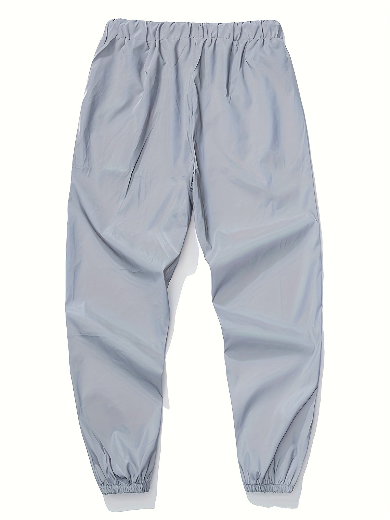 Spring and Autumn Men's Nighttime Reflective Sweatpants Fashion Streetwear Illuminated Straight Casual Trousers