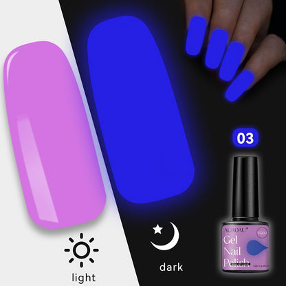 1pc Auroau Gel Nail Polish, Luminous Long-Lasting Nail Gel, Vibrant Color Palette, Non-Toxic, Fast-Drying, High Saturation, Easy to Apply, with Alcohol-Free Formula, for Parties, Dates, Clubbing, Ideal Gift for Christmas & Ne