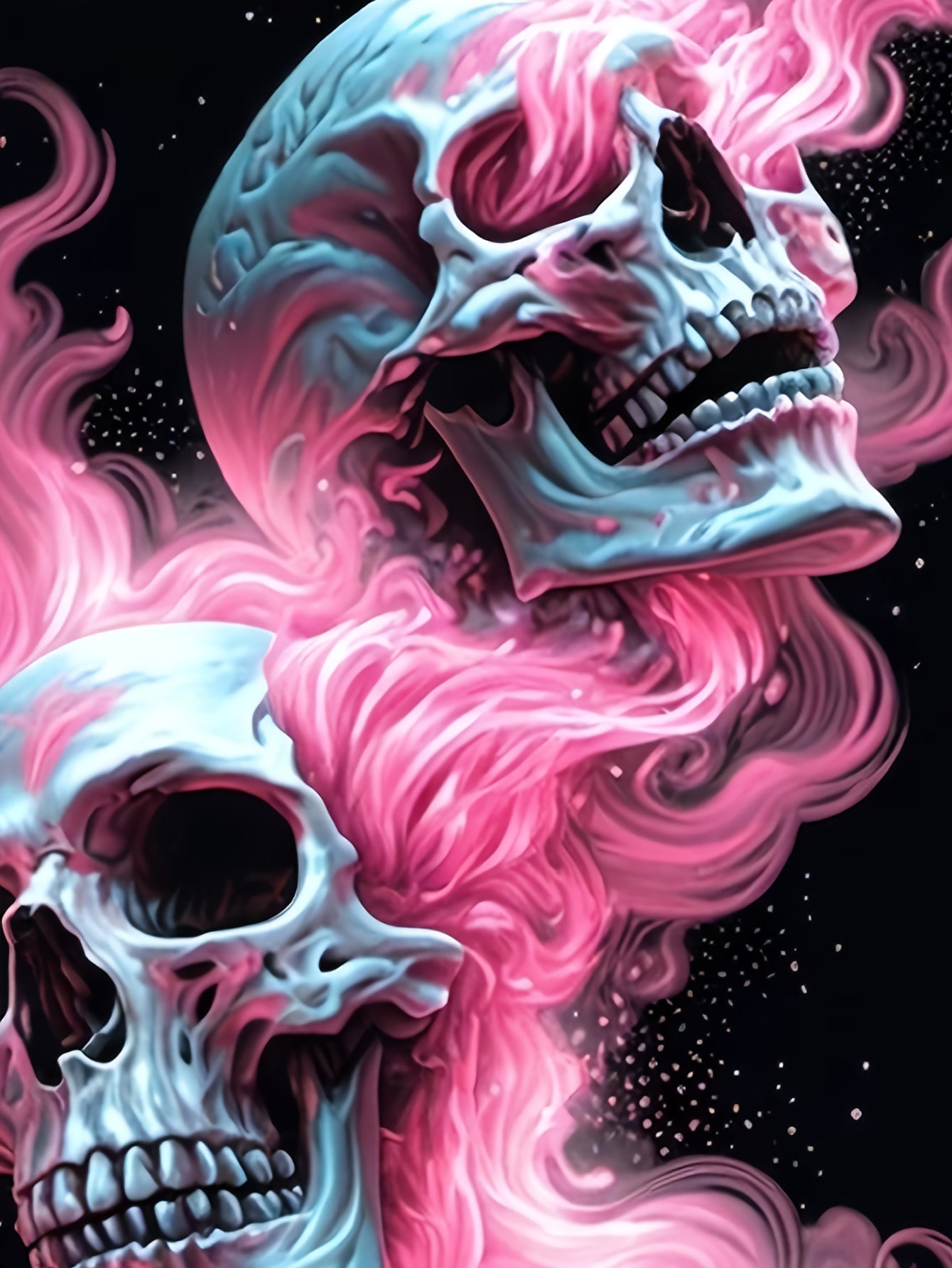 Women's Gothic Pink Flame Skull Graphic Cami Top - Elegant Sleeveless Spaghetti Strap Shirt, Machine Washable, Stretch Fabric, Perfect for Spring/Summer/Fall, Casual Wear | Edgy Chic | Medium Stretch