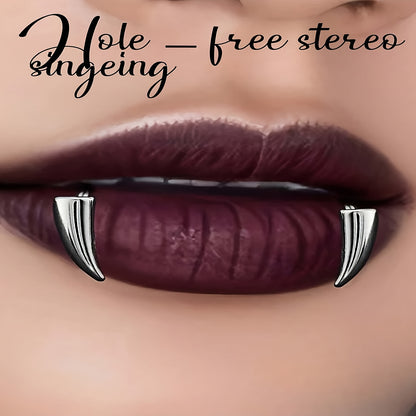Fashionable And Trendy Unisex Vampire Fang-shaped Lip Accessory, Wolf Fang-shaped Jewelry, 2-4 Pieces, No Need For Piercing