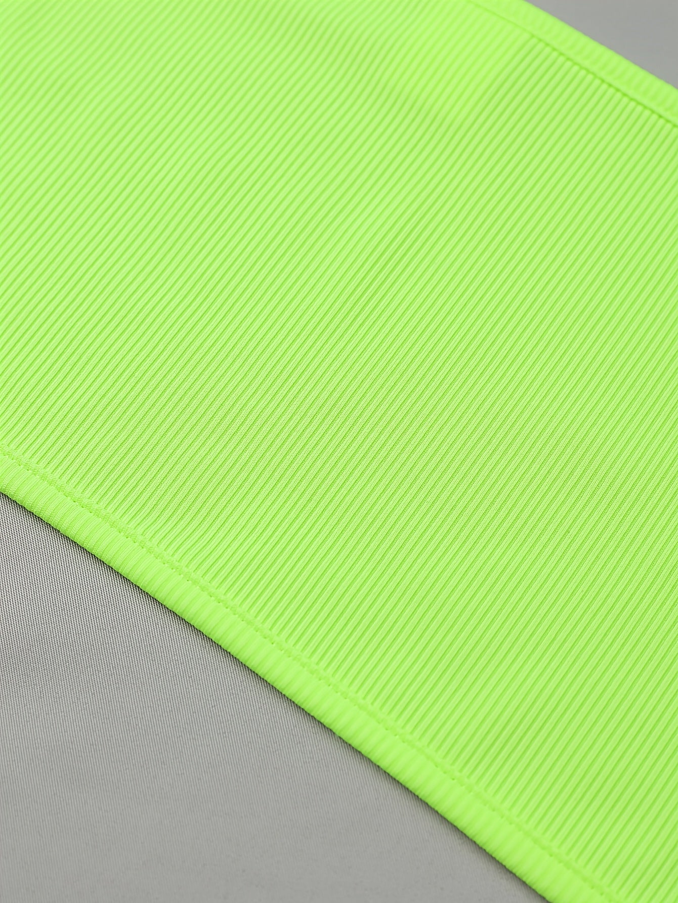 Women'S Neon Yellow Halter Top with Front Tie & Backless Design - Stylish Summer Crop Tank for Casual or Beach Wear, Beachwear Essential | Backless Top | Glossy Fabric