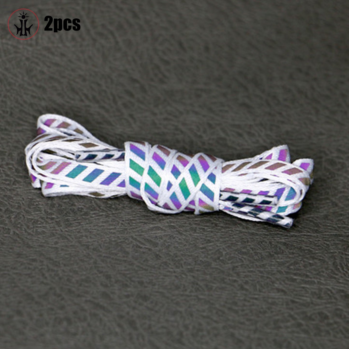1 Pair Reflective Striped Flat Laces