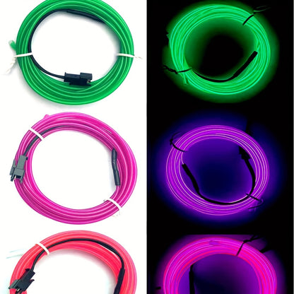 1pc Funky LED Neon Light-Up Wire Cable for Costumes, Parties & Raves - Adjustable Headband, 6 Colors (Blue/Green/Orange/Pink/Purple/White), Battery-Powered (No Batteries Included), Safe Low-Power Design for Halloween, Christm