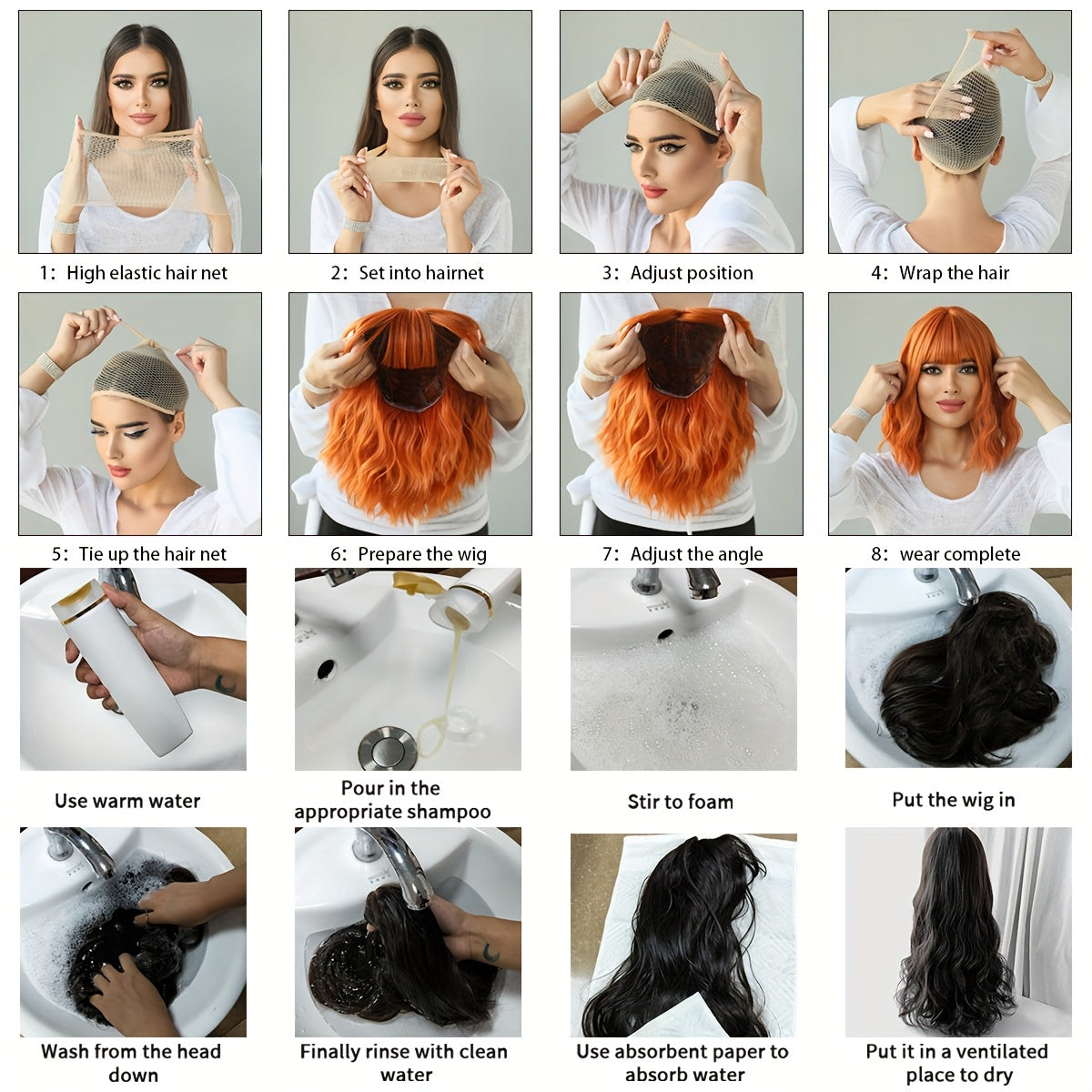 [Halloween Dress Up Wigs] Long Loose Curly Ombre Green Wigs with Bangs | High Density Fluffy Highlight Black Halloween Dress Up Wigs for Women - 30 Inches, Cosplay Accessory, Party Wig, Bangs Wig, Ombre Hairstyle, Durable, Li