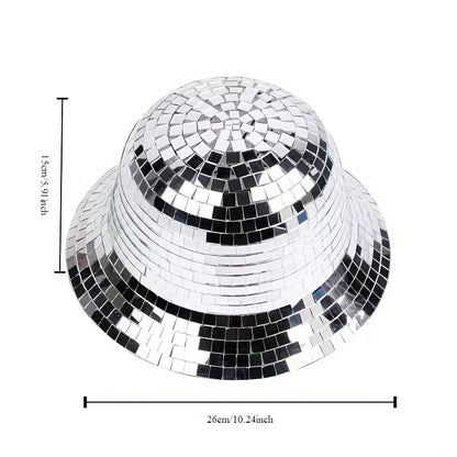 Party Decoration Sequin Glass Disco Fisherman Hat, Featherless